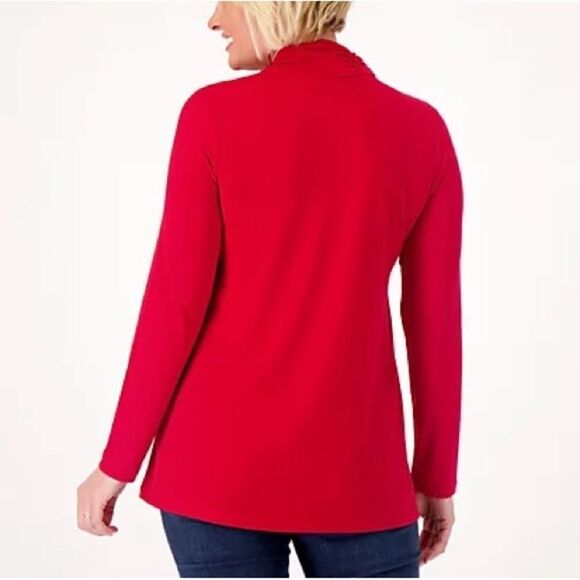 Susan Graver Modern Essentials Petite Liquid Knit A-Line Tunic - Picture 2 of 4